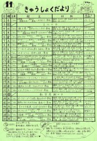 給食便り11月