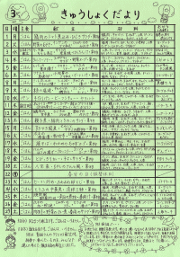 給食便り3月