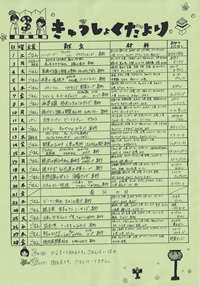 給食便り3月
