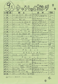 給食便り9月