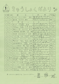 給食便り1月