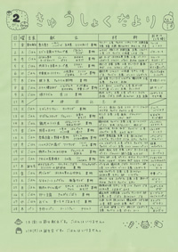 給食便り2月