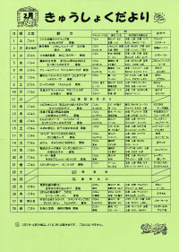 給食便り2月