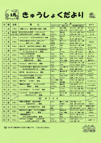 給食便り3月